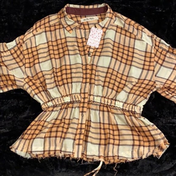 Free People Pacific Dawn Plaid Shirt. - Picture 11 of 12